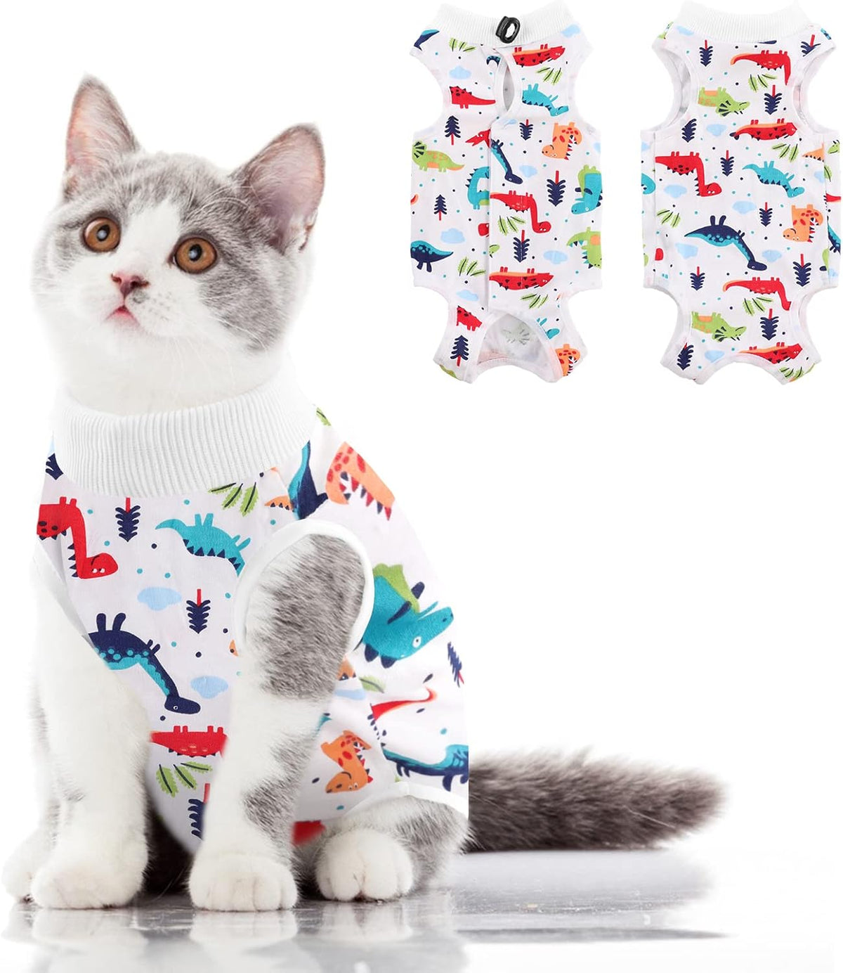 SUNFURA Cat Recovery Suit, Kitten Surgical Full Bodysuit for Abdominal Wound Protector Anti Licking