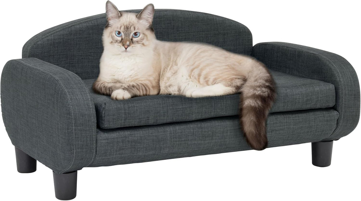 Paws & Purrs Cat Sofa Bed, Pet Couch for Indoor Cats Elevated Cat Beds with Removable Washable