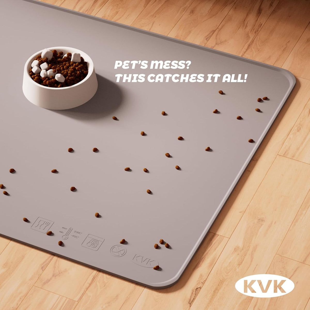 KVK Extra Extra Large Silicone Dog Food Mat 39.4×43.3in and 128oz Silicone Bag Set, Super Size