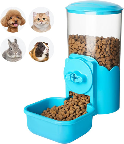 VANNON Small Animal Hanging Automatic Food Dispenser, 35oz Gravity Pet Feeder for Cage, Food Bowl
