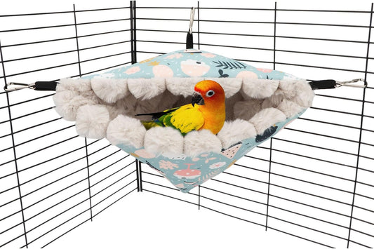 Wontee Bird Nest House Winter Warm Hanging Hammock Bird Bed Snuggle Hut for Parakeets Budgies