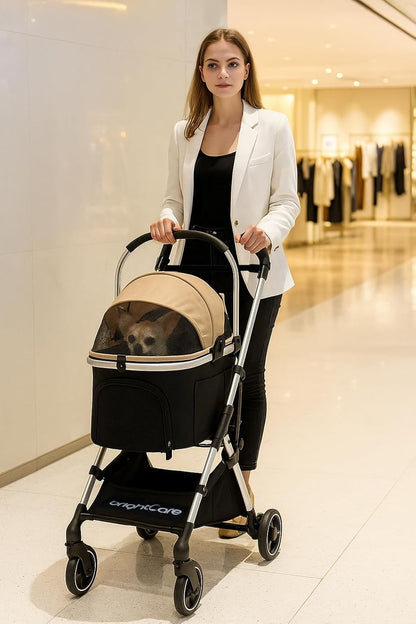 3-in-1 Small Pet Carrier with Stroller for Small Dogs & Cats Under 20 lb – Removable Carrier