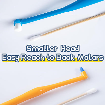 Small Dog Toothbrush, Cat & Puppy Tooth Brushing Kit, Mini Tuft Horizontal Head Teeth Brush for