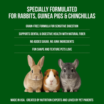 Sherwood Pet Health Snackies for Chinchillas, Rabbits & Guinea Pigs, Grain-Free, Real Fruit, Low