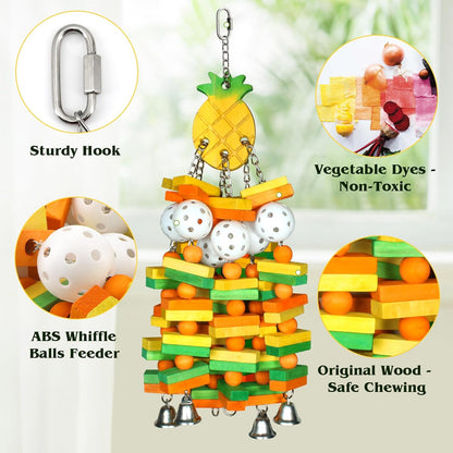 Parrot Toys 18 inches Bird Shredding Toys for Medium Large Parrots, Cockatiels, Macaw, African