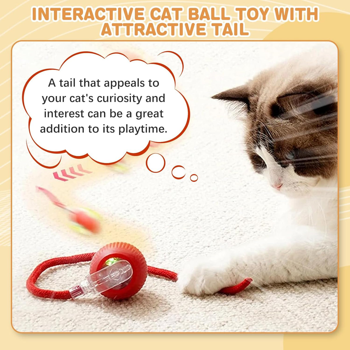 Interactive Cat Toys for Indoor Cats, Rechargeable 360° Automatic Moving Cat Toy for Bored Indoor