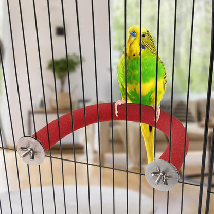 Rypet U Shape Parrot Perch Stand Toy for Paw Grinding Clean Stick Exercise, Rough-Surfaced Quartz