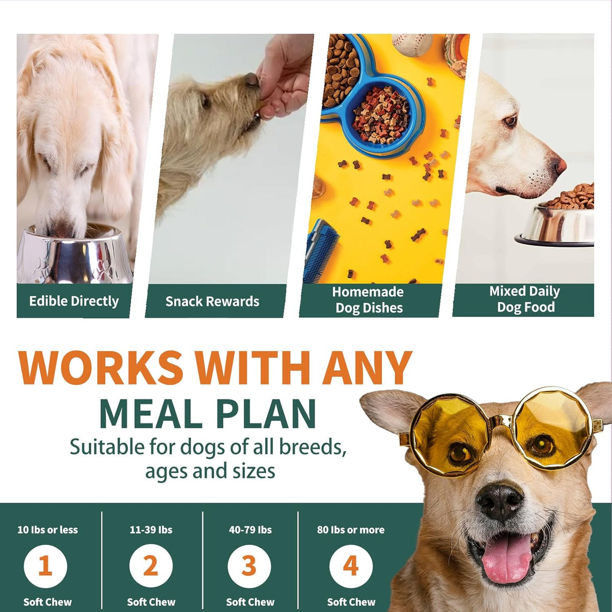 Dog Multivitamin, Glucosamine Chondroitin for Dogs, Dog Vitamins and Supplements, Probiotics, Krill