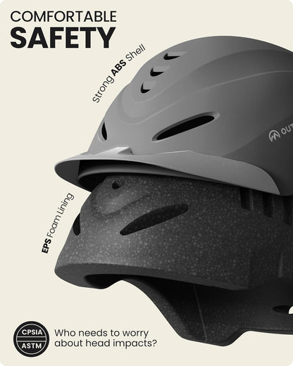 OutdoorMaster Equestrian Helmet, Horse Riding Helmet with Sun Visor and Excellent Ventilation