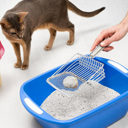 Cat Litter Scoop, Metal Scooper, Deep Shovel, Ergonomic Handle, Kitten Poop Sifting, Durable, Heavy