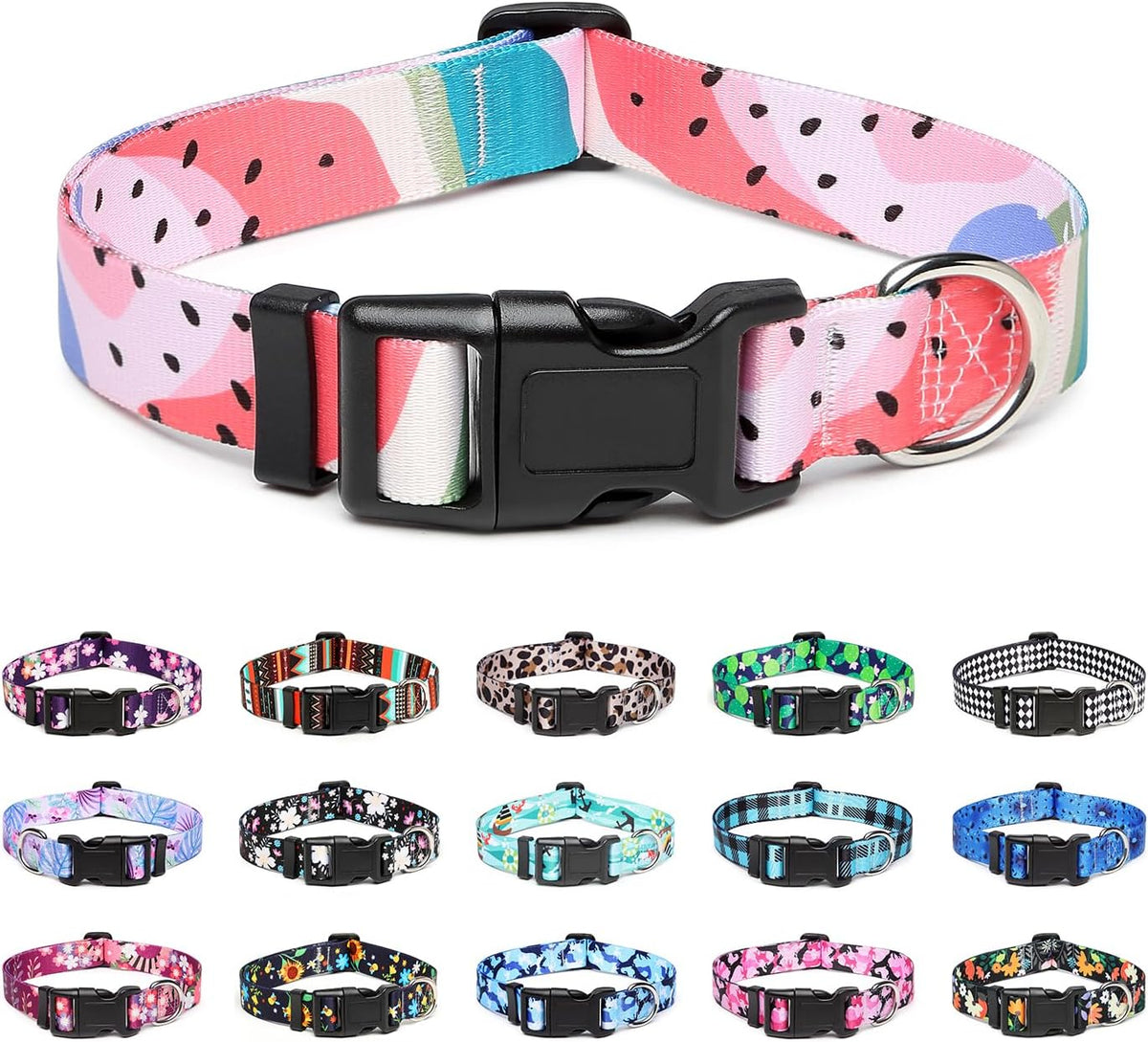 Mercano Adjustable Dog Collar - Special Design Patterns, Soft Nylon Comfortable Durable Pet Collar