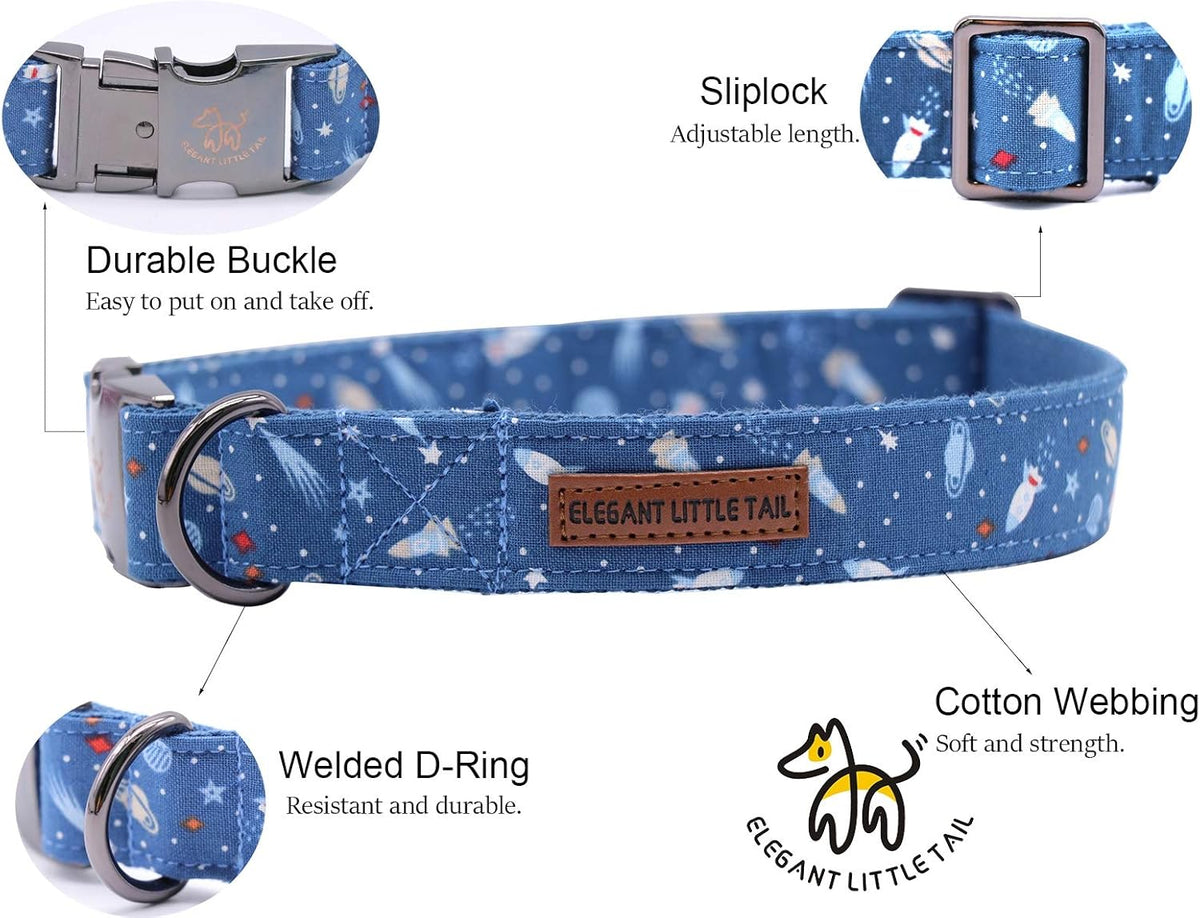 Elegant little tail Dog Collar with Bow, Cotton & Webbing, Bowtie Dog Collar, Adjustable Dog