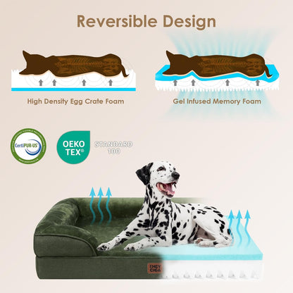 EHEYCIGA Orthopedic Dog Bed for Medium Dogs, Waterproof Memory Foam Medium Dog Beds with Sides