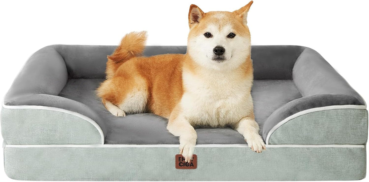 EHEYCIGA Orthopedic Dog Beds for Large Dogs, Waterproof Memory Foam Large Pet Bed with Sides