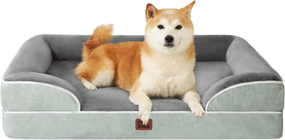 EHEYCIGA Orthopedic Dog Beds for Large Dogs, Waterproof Memory Foam Large Pet Bed with Sides