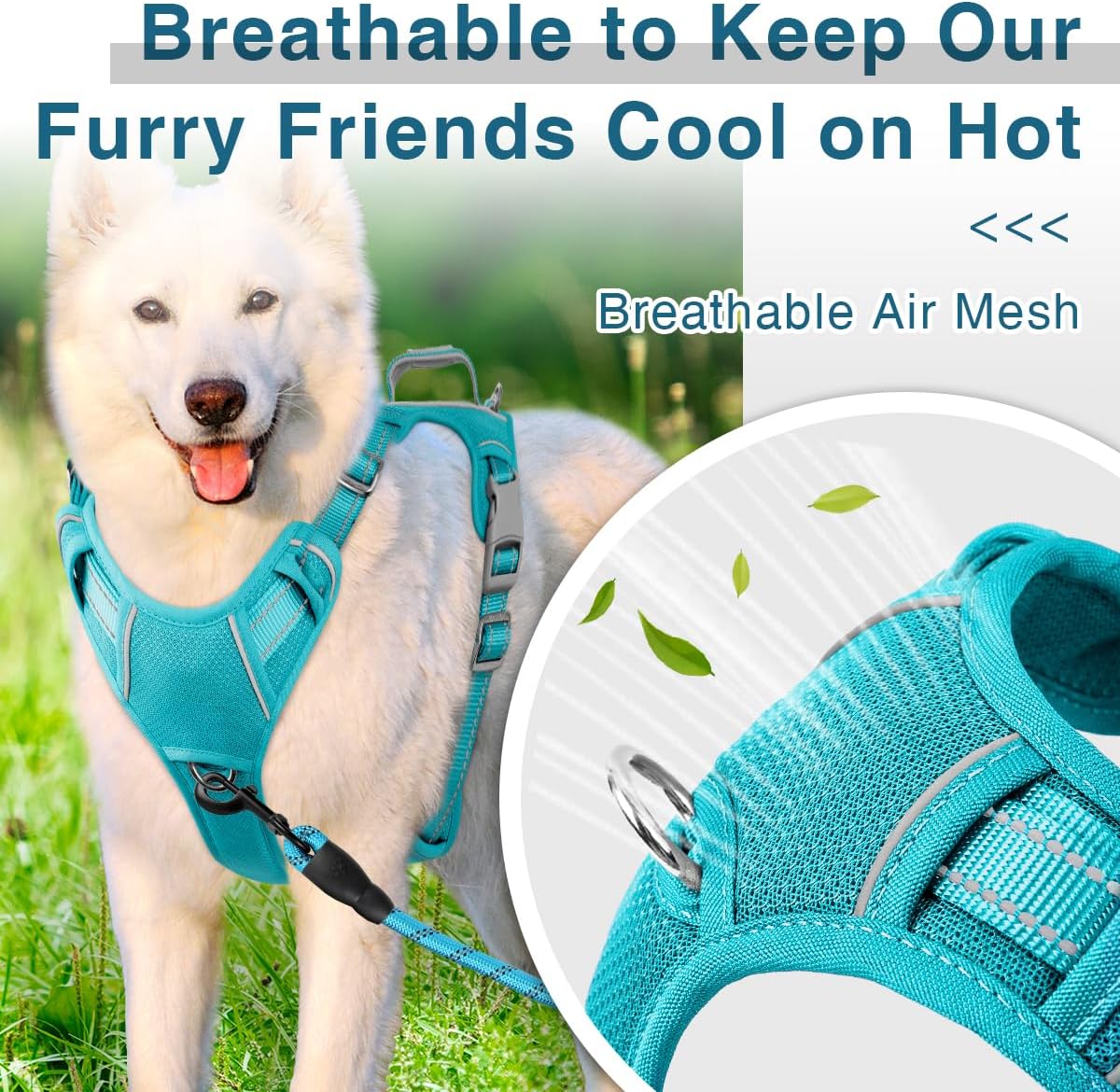BARKBAY Dog Harness No Pull with ID Tag Pocket - Heavy Duty, Reflective, Easy Control for Large