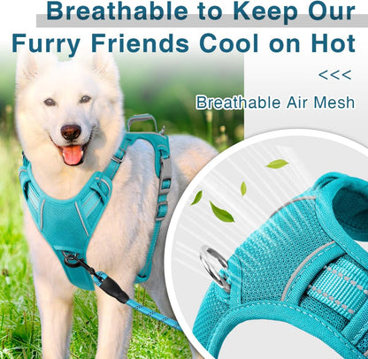 BARKBAY Dog Harness No Pull with ID Tag Pocket - Heavy Duty, Reflective, Easy Control for Large