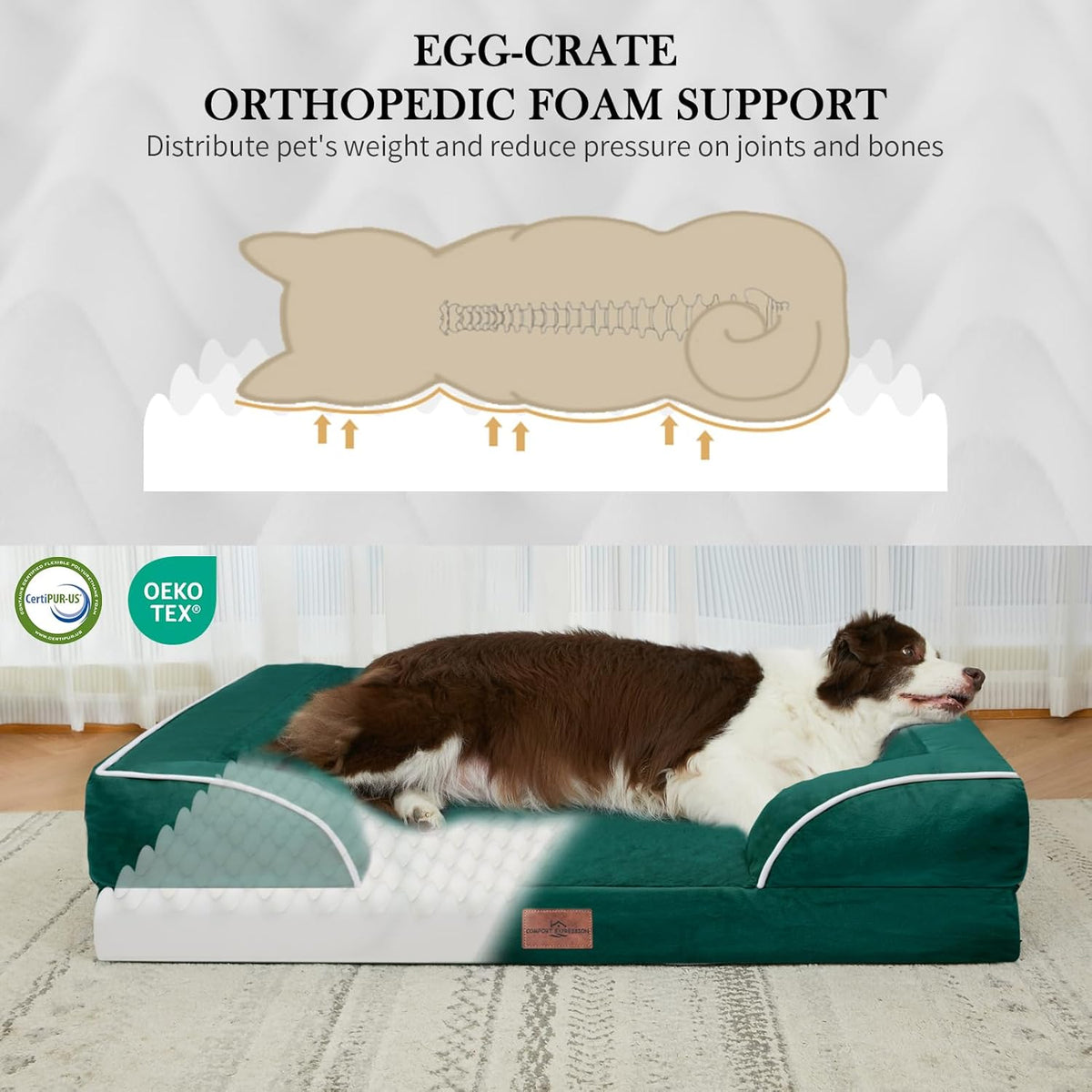 Comfort Expression Small Dog Beds Waterproof Orthopedic Foam Dog Sofa Beds for Medium Dogs Comfy