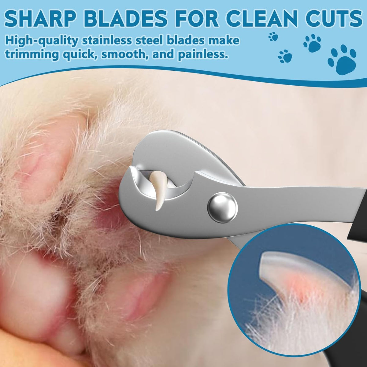 Cat Nail Clippers, Professional Pet Claw Clippers for Indoor Cats, Kittens, Small Dogs, Puppys