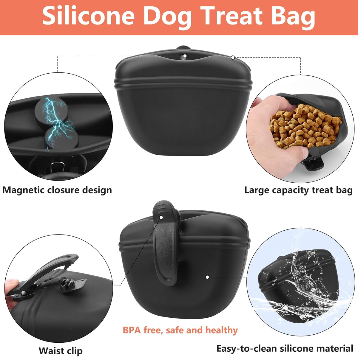 BARKIE Dog Training Kit - Treat Pouch, Pet Training Fanny Pack, 2 Puppy Training Clickers