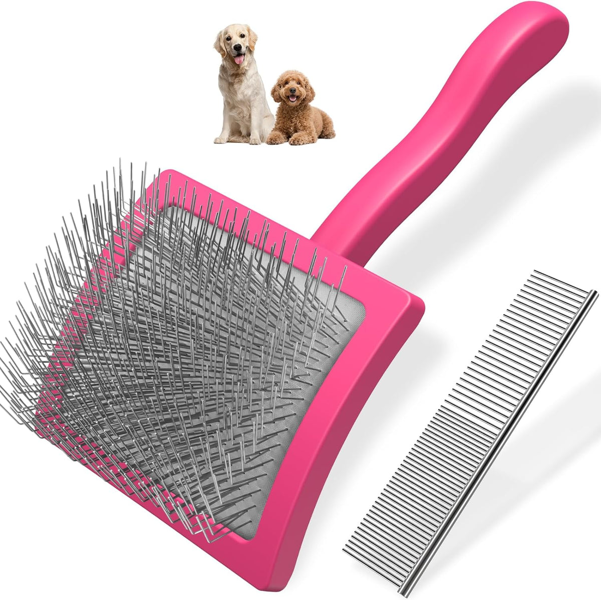 2PCS Slicker Brush for Dogs & Pet Comb,Professional Dog Grooming Brush