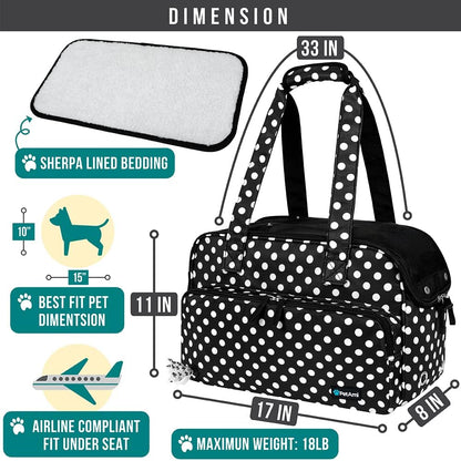 PetAmi Small Dog Purse Carrier, Soft-Sided Pet Carrier Bag with Pockets, Portable Puppy Cat Travel