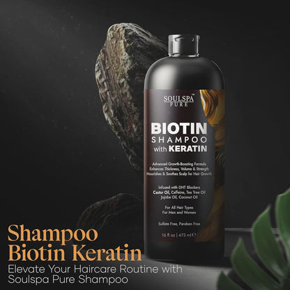 Biotin Shampoo with Keratin - Advanced Anti-Thinning, Hair Growth & Repair Formula - Soothes Scalp