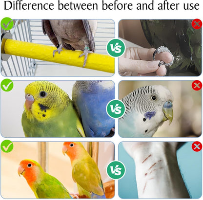 Hamiledy Bird Grinding Perch for Parrots Sand Bird Perches Claw Trim Cage Perches for Parakeets
