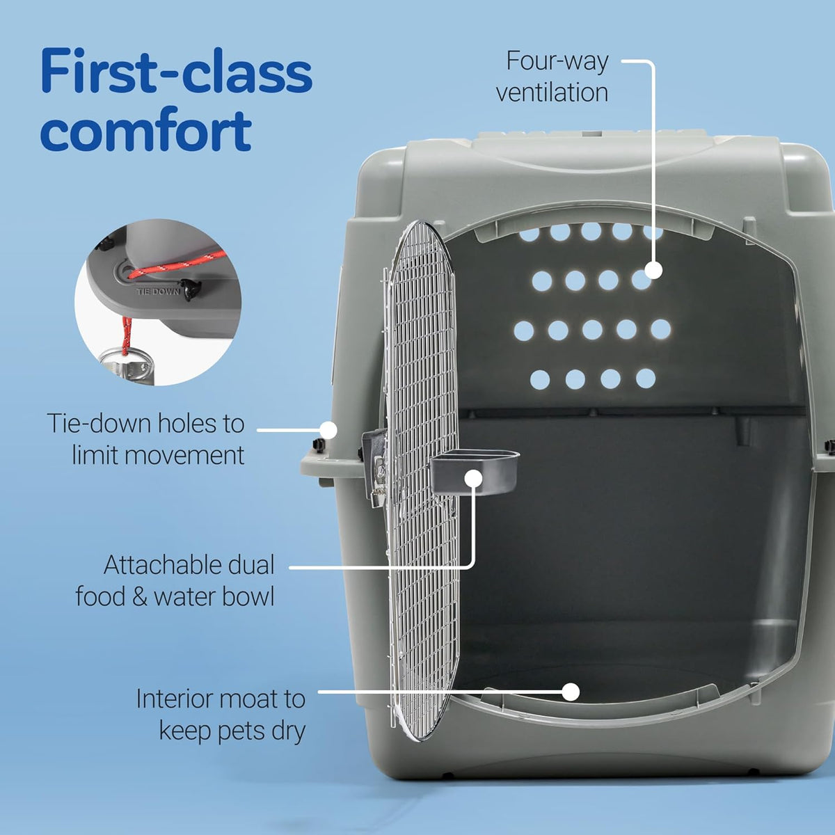 Petmate Sky Kennel - For Air and Travel, Airline Compliant Dog Crate for Pets up 70-90 lbs, Heavy