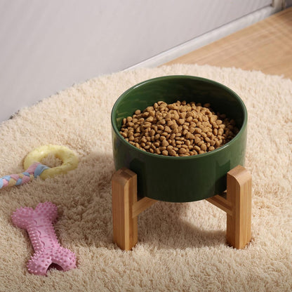 Petygooing 28 OZ Elevated/Raised Ceramic Dog Bowl for Small and Medium Breeds, Dog Food Water Dish