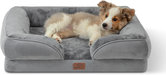 Bedsure Orthopedic Dog Bed Medium Size Dogs - Washable Medium Dog Cat Bed Waterproof, Comfort Pet