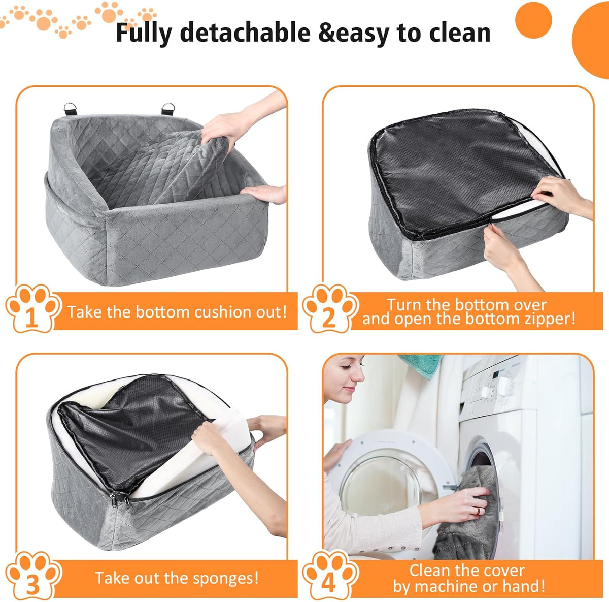 Dog Car Seat for Small Dogs,Detachable Washable Dog Booster Seat for Medium Dogs Under 30lbs, Pet