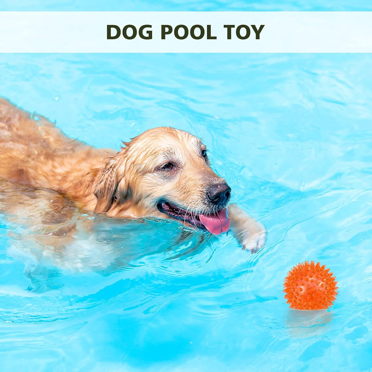petizer 3-Pack 3.5” Squeaky Dog Toy Balls, Floating Dog Pool Balls, Spiky Dog Balls Water Toys