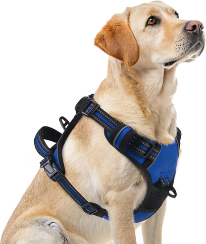 PUPTECK No Pull Dog Harness for Large, Adjustable Reflective Dog Harness with Handle Easy Control