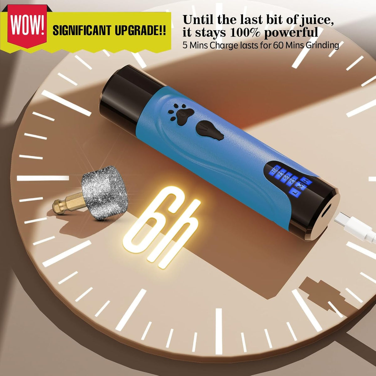 YABIFE Dog Nail Grinder, Dog Nail Trimmers and Clippers Kit, Super Quiet, Rechargeable, for Small