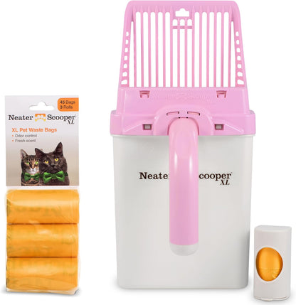 Neater Pet Brands Neater Scooper XL Cat Litter Scoop, 60 Refill Bags – Extra-Large Capacity