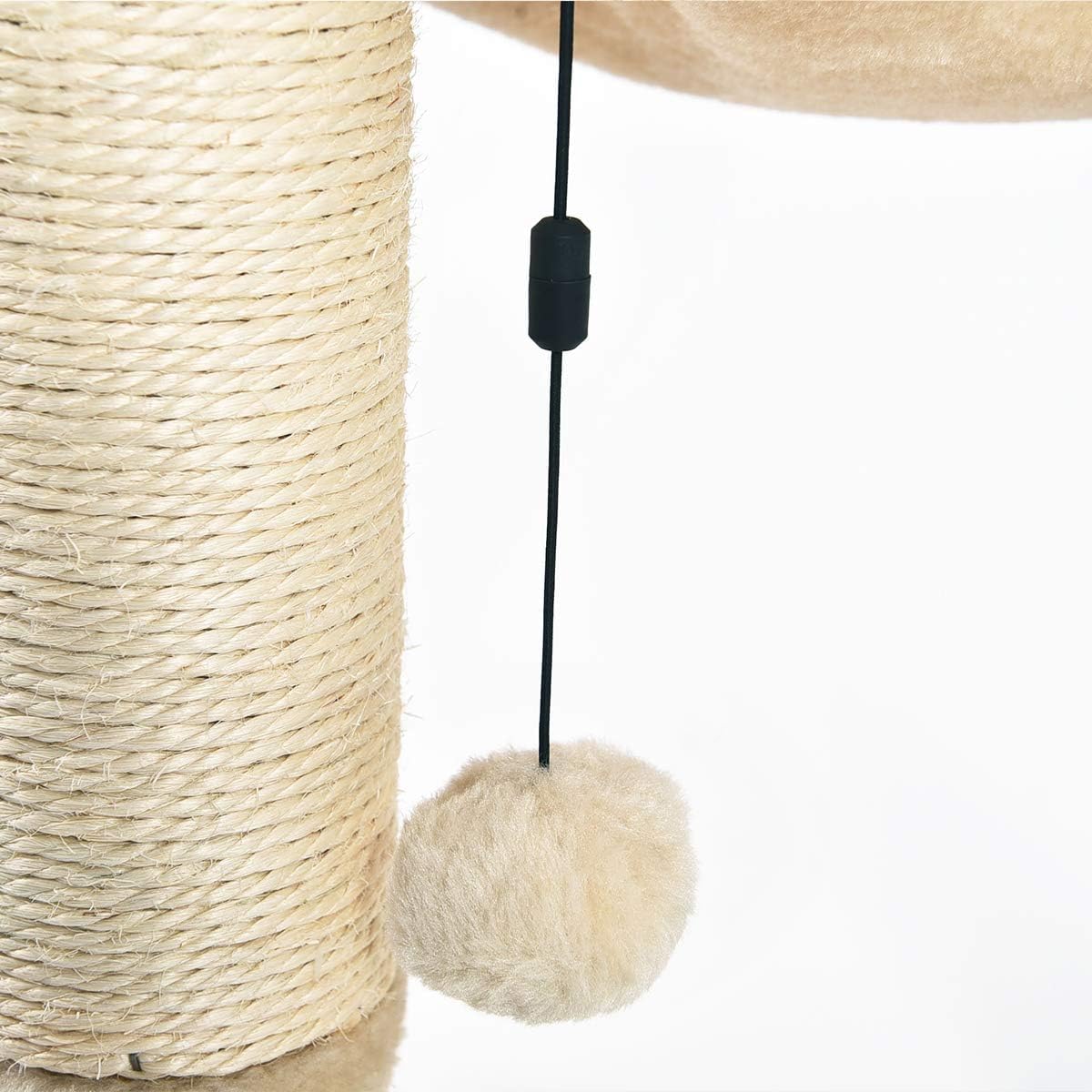 Amazon Basics Cat Condo Tower with Hammock Bed and Scratching Post,Easy to Assemble,Plush