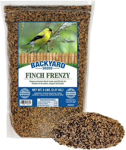 CountryMax Backyard Seeds Finch & Small Songbird Frenzy Wild Bird Seed Mix – 5 lb Bag | Premium