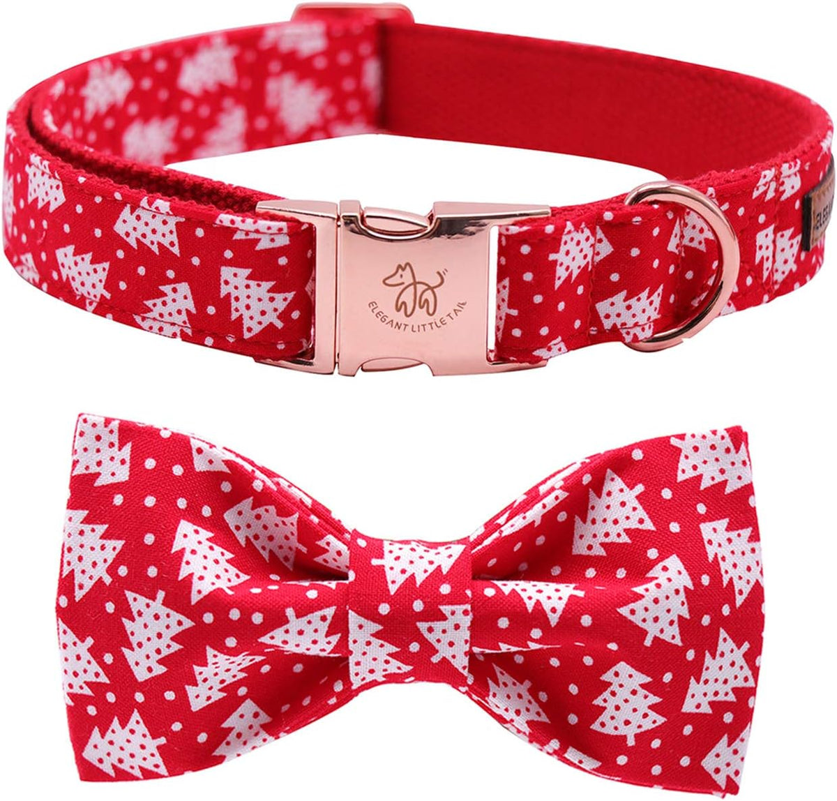 Elegant little tail Dog Collar with Bow, Cotton & Webbing, Bowtie Dog Collar, Adjustable Dog