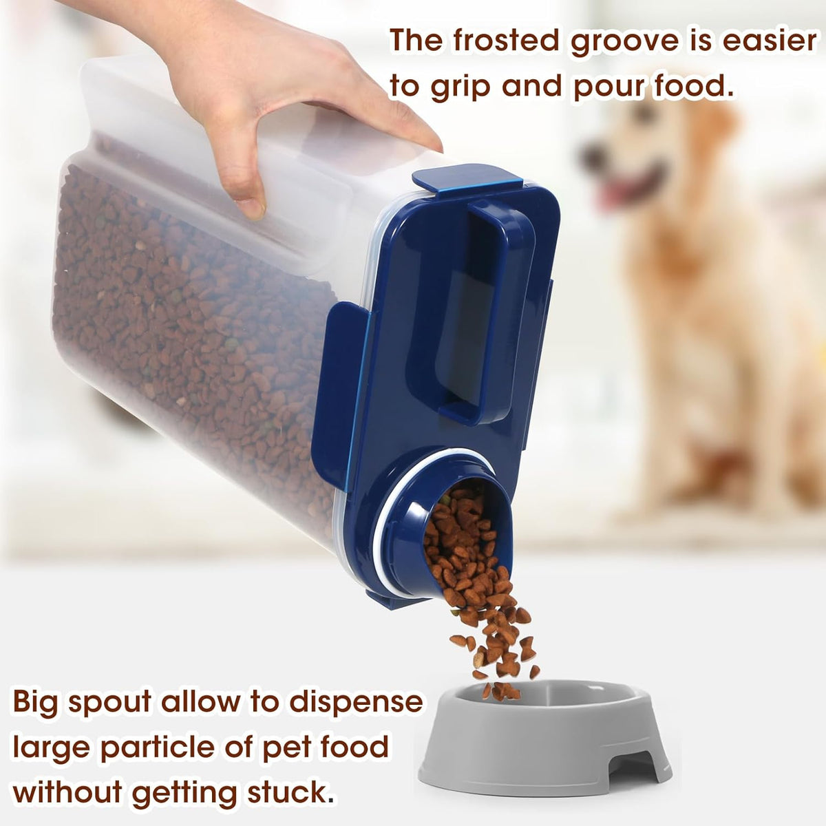 TBMax Large Cat Food Storage Container, Portable Dog Food Container with Upgraded Large Spout and