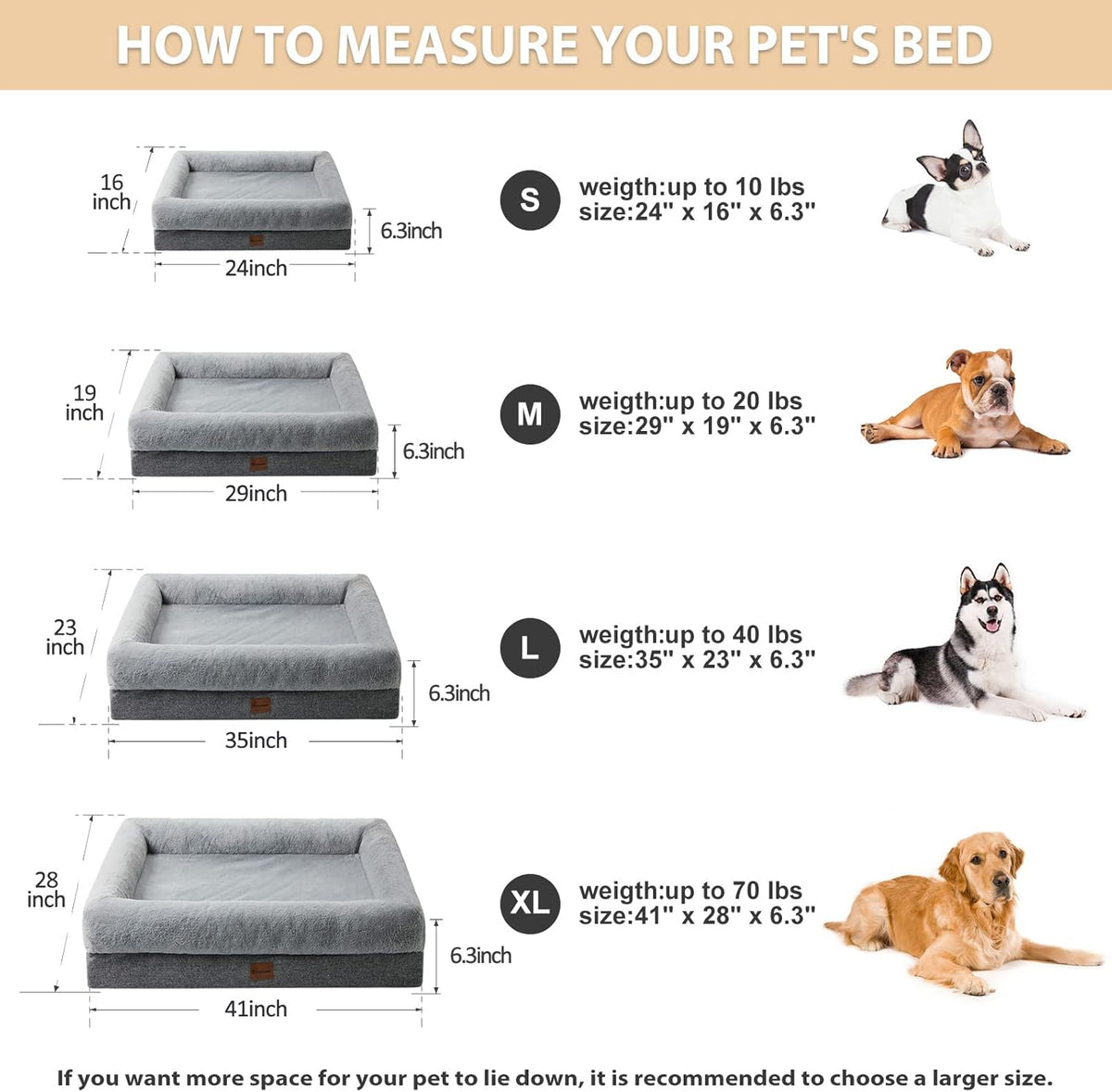 BFPETHOME Dog Beds for Small Dogs, Washable Dog Bed with Sides, Orthopedic Medium Sized Soft Mats