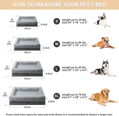 BFPETHOME Dog Beds for Small Dogs, Washable Dog Bed with Sides, Orthopedic Medium Sized Soft Mats