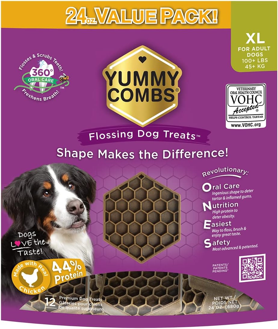 Dog Dental Treats – Vet VOHC Approved – Delicious Chicken Protein – Removes Tartar with Cleaning