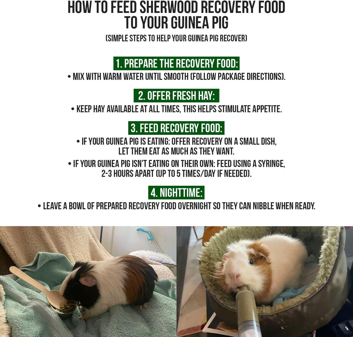 Sherwood Pet Health Guinea Pig Timothy Recovery Food (800g). Grain Free, Soy Free. Great Taste That