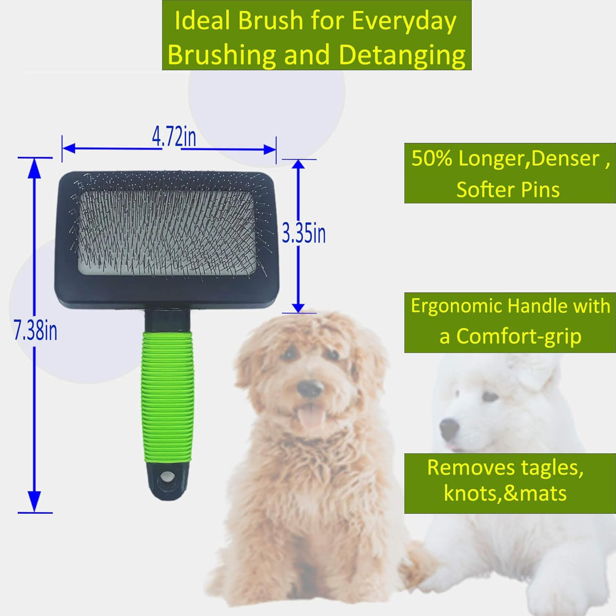 Slicker brush for dogs doodle grooming poodle with long soft pin slicker brush perfect for thick