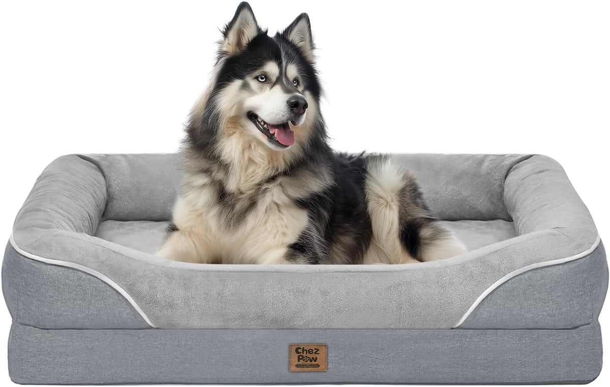 Washable Orthopedic Large Dog Bed - Extra Large Dog Beds with Bolsters Removable Orthopedic Foam