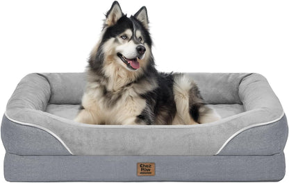 Washable Orthopedic Large Dog Bed - Extra Large Dog Beds with Bolsters Removable Orthopedic Foam