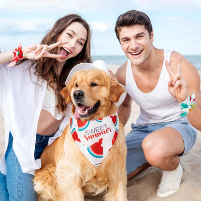 Weewooday 50 Pcs Fruit Dog Bandanas Bulk for Dogs Soft Bibs Adjustable Triangle pet Bandana for