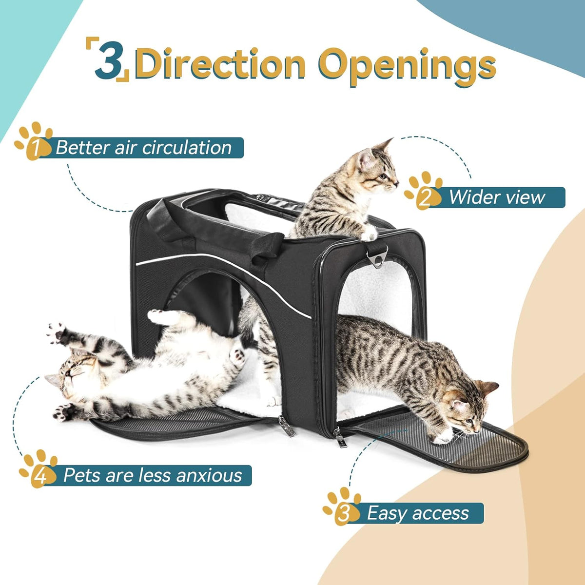 Petsfit Two-Way Placement Pet Carrier Airline Approved, Cat Carriers for Kittens