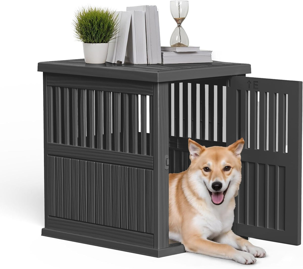Dog House - Resin Outdoor Dog Kennel with Ventilated Design, Waterproof Dog Bed Shelter for